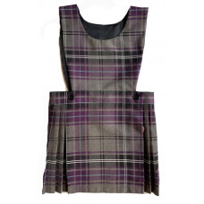 grey and purple tartan school pinafore