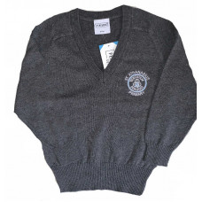 St Athanasius Primary Cotton V-neck Jumper - Grey
